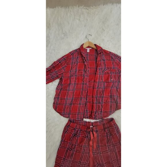 Victorias Secret Red Plaid Pajama Set L/XL - Picture 3 of 11